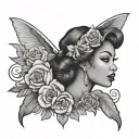 black girl pin up girl tattoo design idea