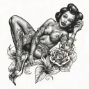 black girl pin up girl tattoo design idea