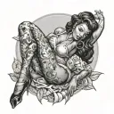 black girl pin up girl tattoo design idea