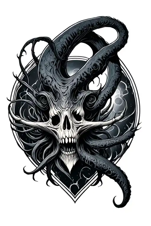 Eldritch Horror Cybersigilism sleeve tattoo design idea