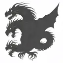 bipolar affectivity dragon two heads looking tattoo design idea