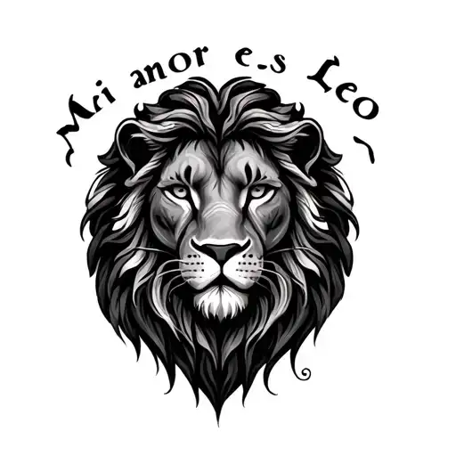 "Mi amor es Leo " Leo y virgo zodiac sign intertwined representing the client's tattoo design idea