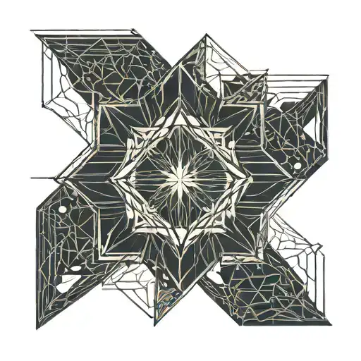 geometric lines arcane style glow in the dark  tattoo design idea