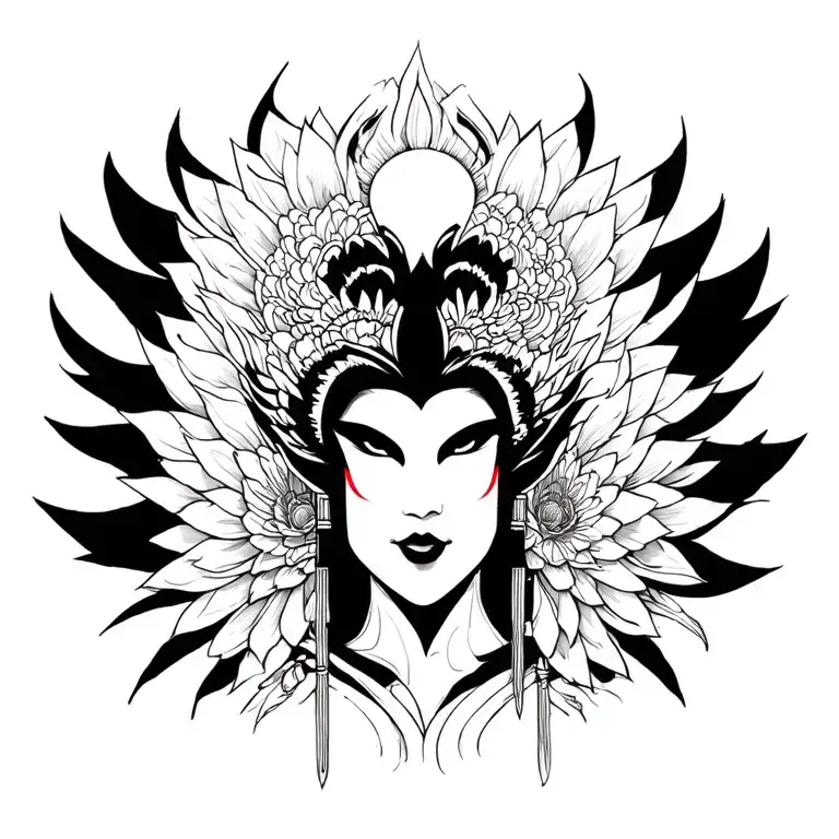 Kabuki tattoo design idea
