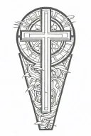 Religious Cross in Sunlight tattoo design idea
