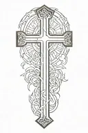 Religious Cross in Sunlight tattoo design idea