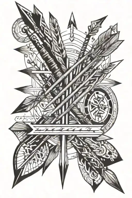8 arrows in a quiver full of arrows representing my boys with Psalm 127 tattoo design idea