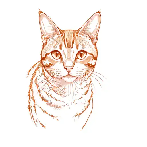 an orange tabby cat tattoo design idea