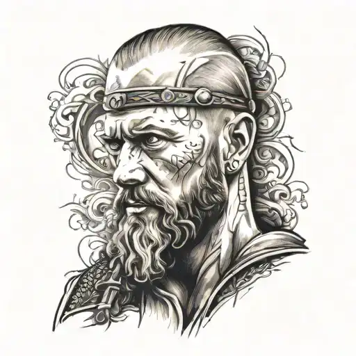 Ragnar Lothbrok tv show tattoo design idea