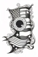 american flag sleeve tattoo design idea