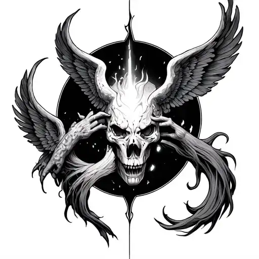 Heaven Vs Hell tattoo design idea