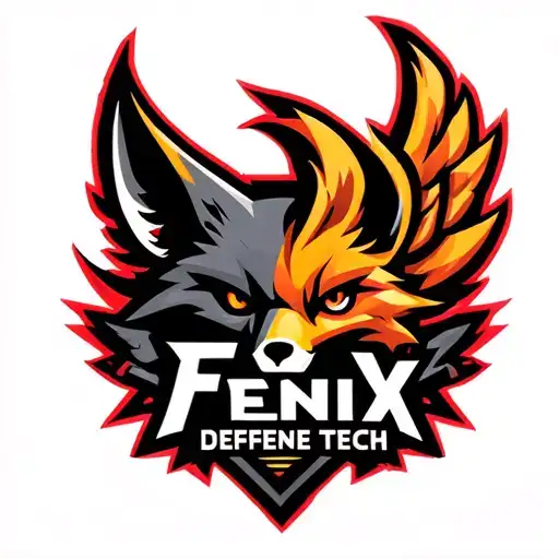 "Fenix Defense Tech" "Fenix Defense Tech" "Fenix Defense Tech" Military War Style Fox Head with Phoenix Body with strength logo tattoo design idea