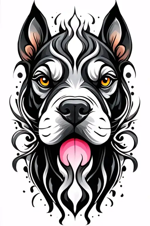 exotic micro bully ornate abstract new age style artsy tattoo design idea