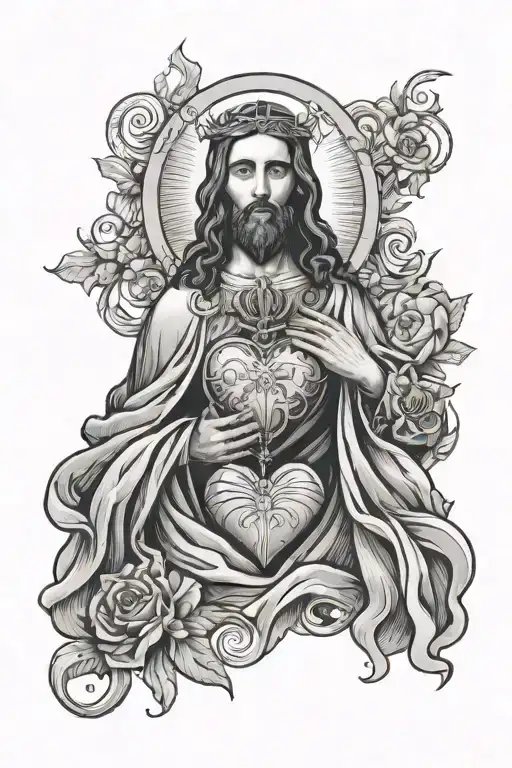 consecration in the sacred heart of Jesus Christ tattoo design idea