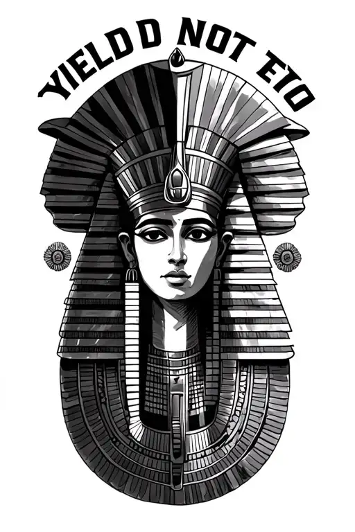 "Yield not to evil" Egyptian tattoo design idea