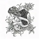 broken together representing married couples life tattoo design idea