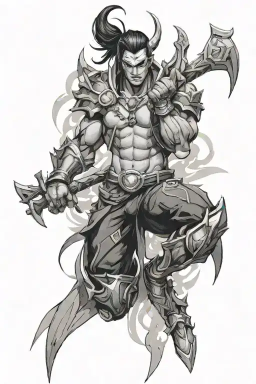 Kayn league of legends tattoo design idea