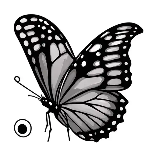 semicolon in the body of butterfly, and the body is a safety pin , and neda tattoo design idea