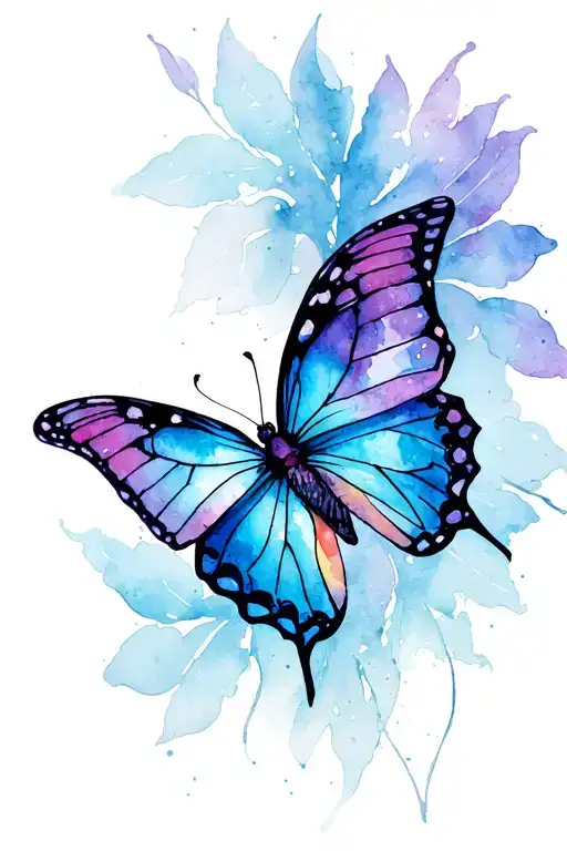 Virgo ♍️ with a butterfly  tattoo design idea