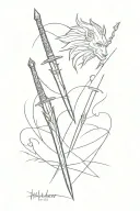 the witcher swords tattoo design idea