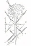 the witcher swords tattoo design idea