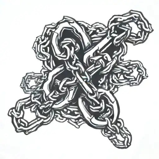 new chains same shackles gothic font with a chain  tattoo design idea