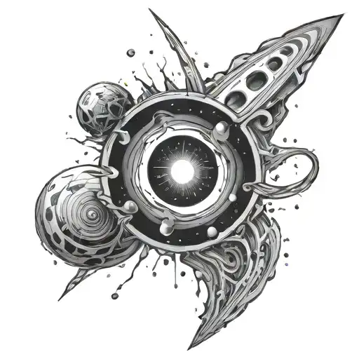 interstellar black hole tattoo design idea