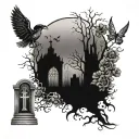 Graveyard tattoo design idea
