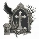 Graveyard tattoo design idea