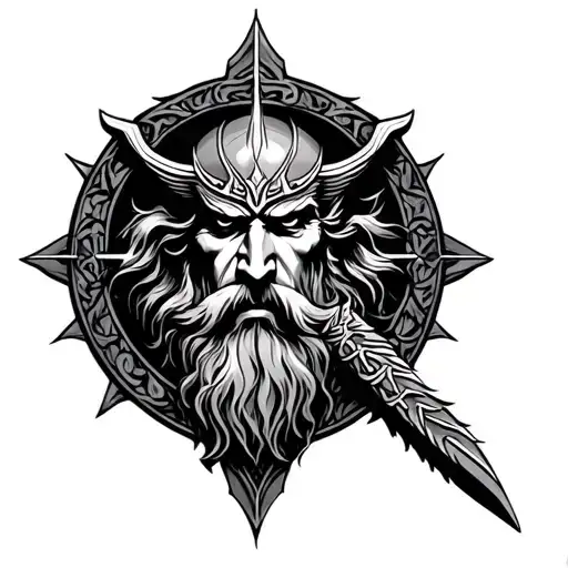 odin gates of vahalla tattoo design idea