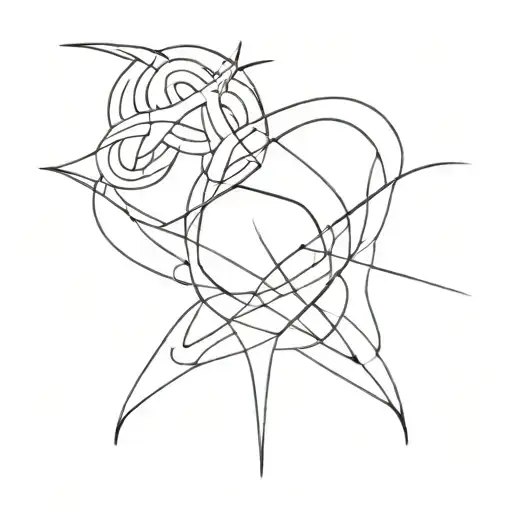 cancer gemini glyph combined together tattoo design idea