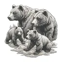 Bears and cubs tattoo design idea