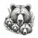 Bears and cubs tattoo design idea