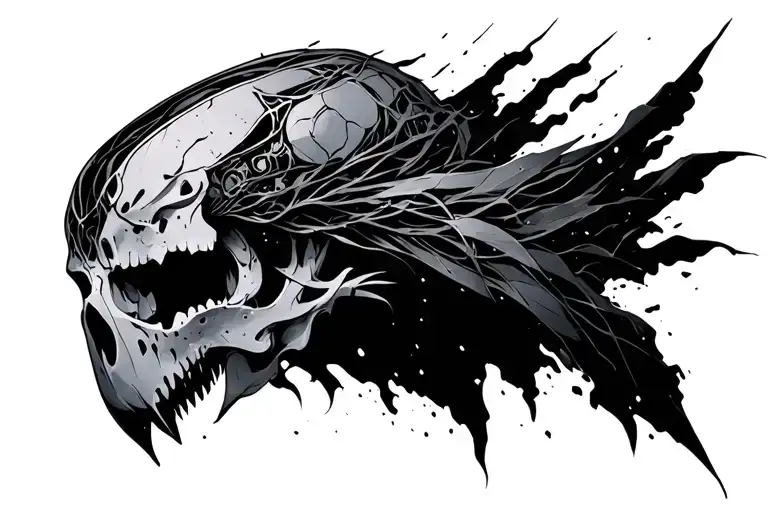 Cybersigilism should be the base, the core of the design, and the main style driving the entire piece. All other element tattoo design idea