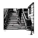 Man Walking Up Stairs tattoo design idea