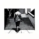 Man Walking Up Stairs tattoo design idea