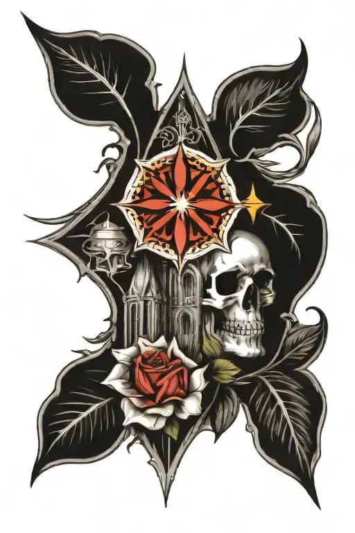gothic cathedral  tattoo design idea