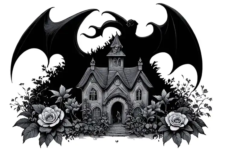 gothic garden evil tattoo design idea