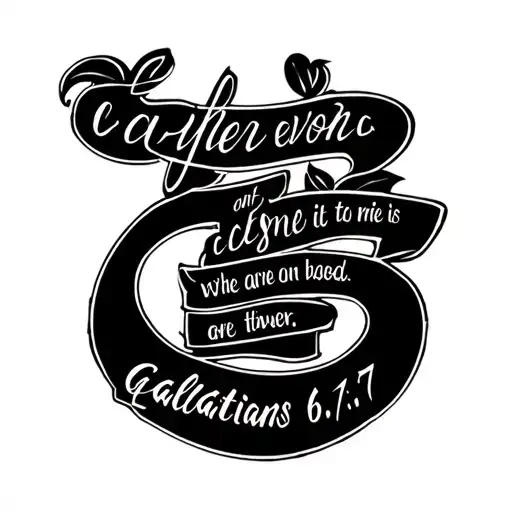 🎭 Galatians 6:7 verse in cursive tattoo tattoo design idea
