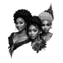 Sanderson sisters vertical African tattoo design idea