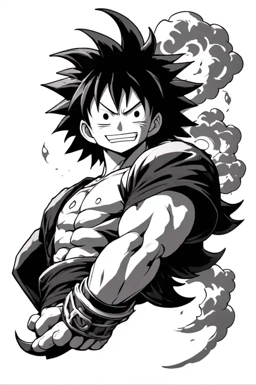 luffy gear 5 cloud armband tattoo tattoo design idea