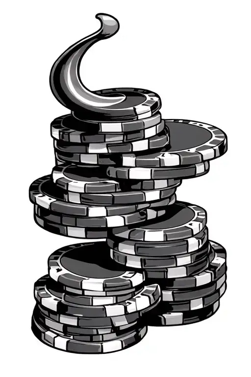rolled gambling table corner tattoo design idea
