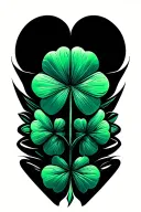 Five Leaf Clover tattoo design idea