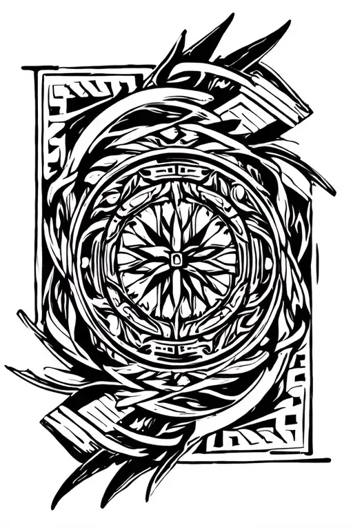 Bold Greek meander patterns, sharp angles, strong symmetry, inspired by ancient armor and temples. Represents masculine  tattoo design idea