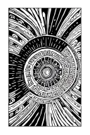 Bold Greek meander patterns, sharp angles, strong symmetry, inspired by ancient armor and temples. Represents masculine  tattoo design idea