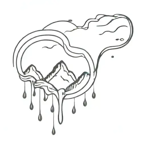 mountain tears rain falling tattoo design idea