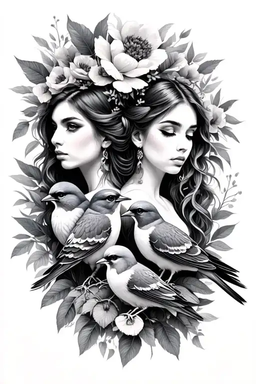 Bella Lilah Saona Ezra with birds tattoo design idea