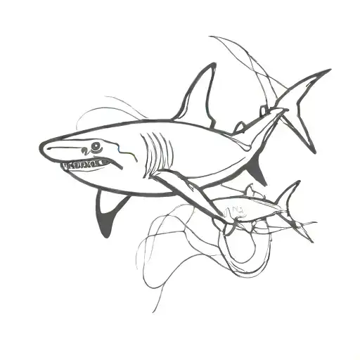 black tip reef shark tattoo design idea
