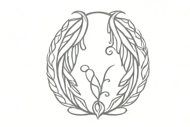 Valkyrie wings intertwined vines tattoo design idea