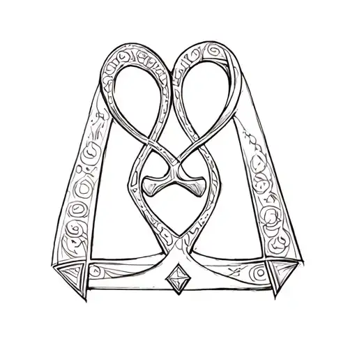 Ankh symbol image of war inside of ankh tattoo design idea